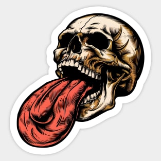 Skull With A Large Tongue Sticker